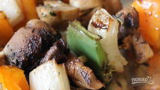 Рецепт Шашлыка из шампиньонов на мангале