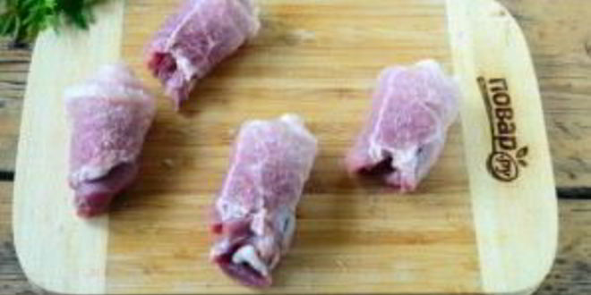 Рецепт шашлыка из свинины рулетиками