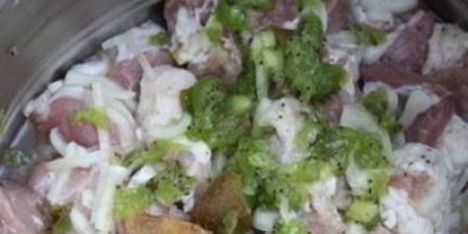 Рецепт шашлыка из телятины с киви