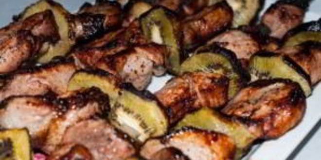 Рецепт шашлыка из телятины с киви