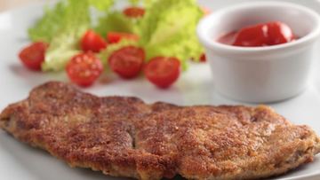 Рецепт Панированного шницеля с овощами