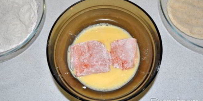 Рецепт шницеля из семги, лосося, форели