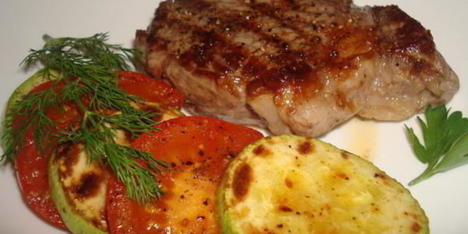 Рецепт рибая стейк с овощами гриль