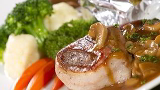 Рецепт Стейка с грибным соусом