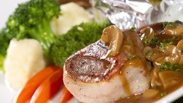 Рецепт Стейка с грибным соусом