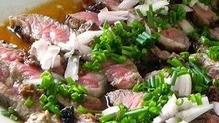 Рецепт Стейка с понзу и грибным маслом