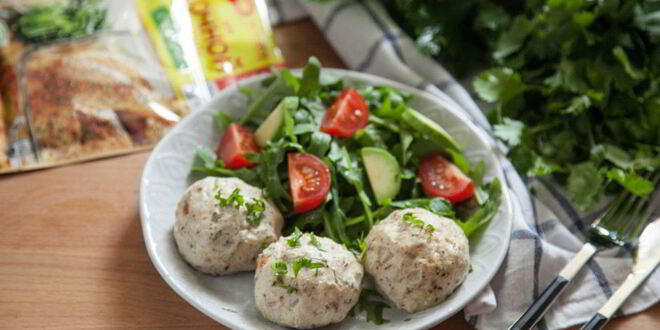 Рецепт запеченных куриных тефтелей с травами