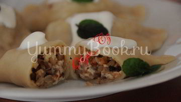 Рецепт Вареников с творогом, гречневой кашей и мятой