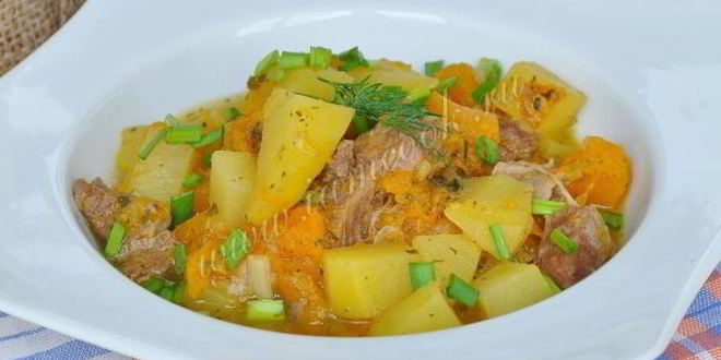 Рецепт домашнего жаркого на пиве с тыквой в мультиварке