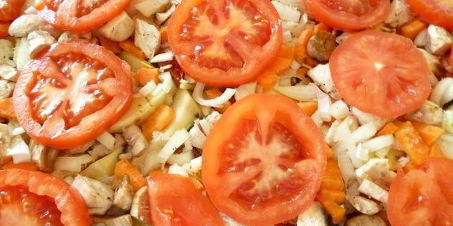 Рецепт куриного жаркого с грибами и вялеными помидорами