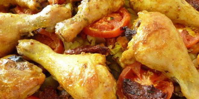 Рецепт куриного жаркого с грибами и вялеными помидорами