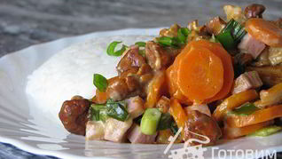 Рецепт Морковного жаркого с лисичками