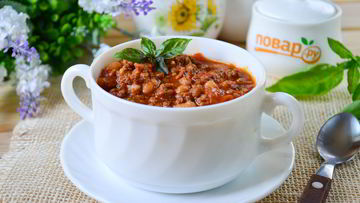 Рецепт Жаркого из говяжьего фарша, помидоров и фасоли