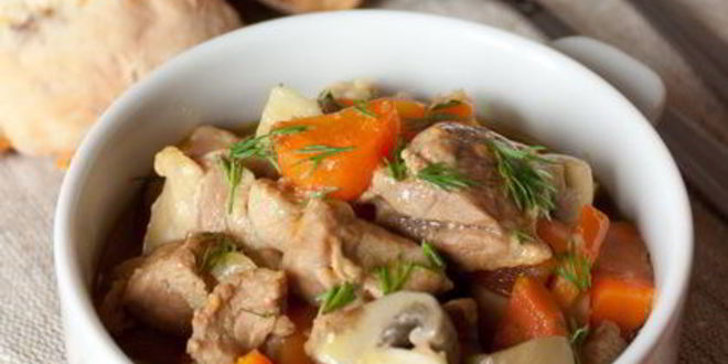 Рецепт жаркого из индейки с карри и грибами