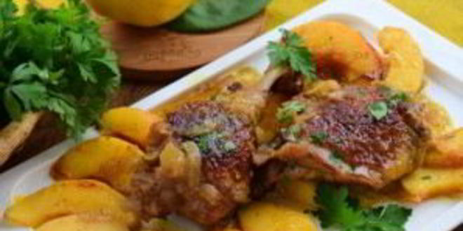 Рецепт жаркого из курицы с айвой