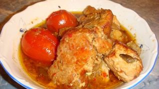 Рецепт Жаркого из свинины с грибами и баклажанами