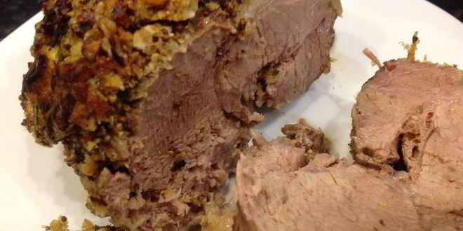 Рецепт жаркого из свинины в орехово-горчичной панировке