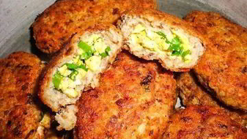 Рецепт Гречнева-куриных зразы с зеленым луком и яйцом