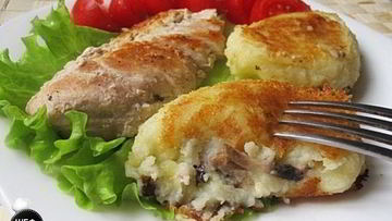 Рецепт Картофельных зраз с шампиньонами и луком