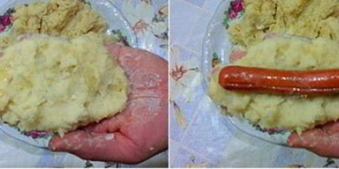 Рецепт картофельных зраз с сосиской