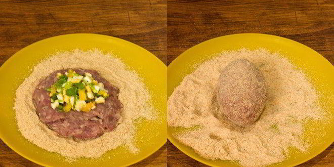 Рецепт рисова-мясных зразы с чечевичным гарниром