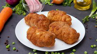 Рецепт Зраз с ветчиной и горошком