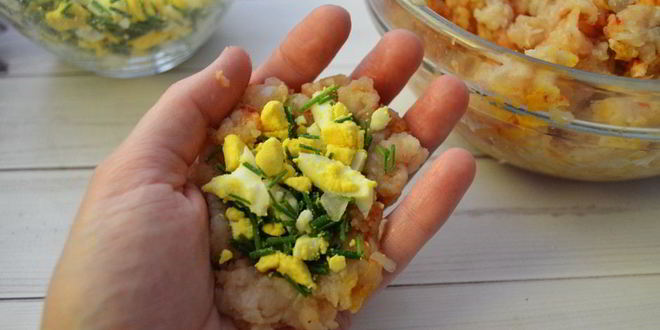 Рецепт зраз с зеленым луком и яйцом