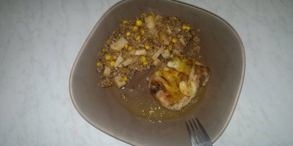 Как приготовить бедро индейки из духовки и гречка с сельдереем и кукурузой