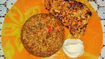 Рецепт Гречки с грибами в микроволновке