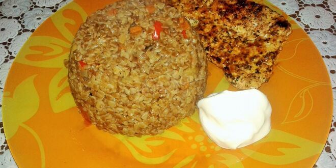 Рецепт гречки с грибами в микроволновке