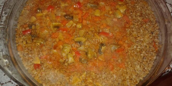 Рецепт гречки с грибами в микроволновке