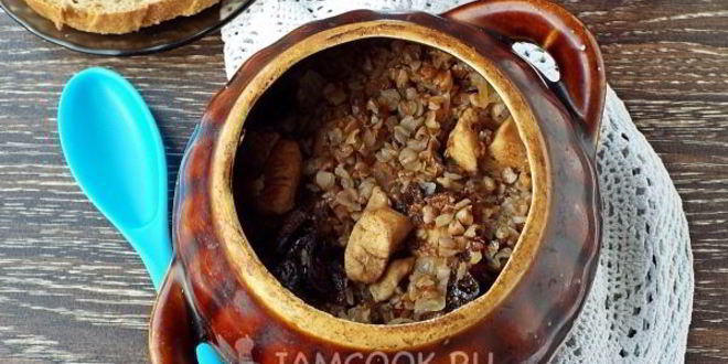 Рецепт гречки с курицей в горшочке в духовке