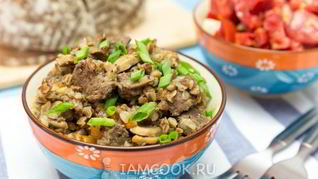 Рецепт Гречки с мясом и грибами