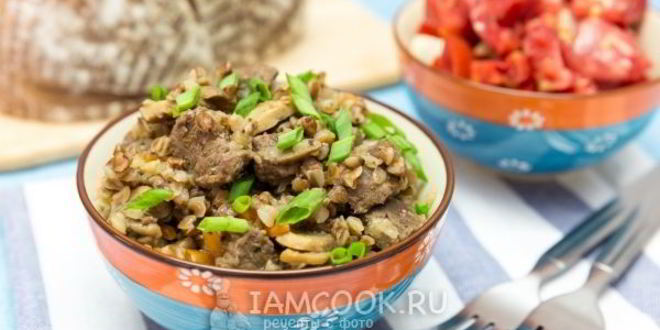 Рецепт гречки с мясом и грибами