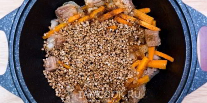 Рецепт гречки с мясом в казане