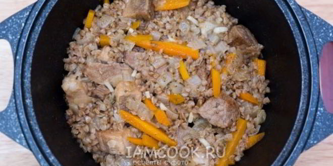 Рецепт гречки с мясом в казане