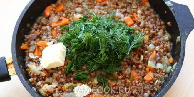 Рецепт гречки с тушенкой в сковороде