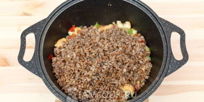 Рецепт гречки с жареными овощами