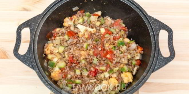 Рецепт гречки с жареными овощами