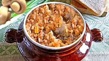 Рецепт Гречки в горшочках с грибами