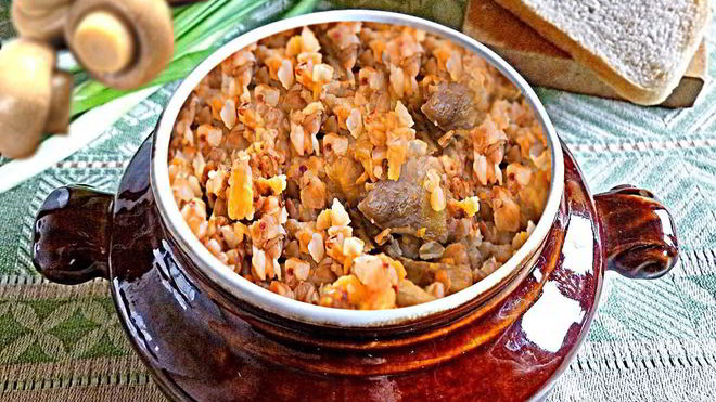 Рецепт Гречки в горшочках с грибами