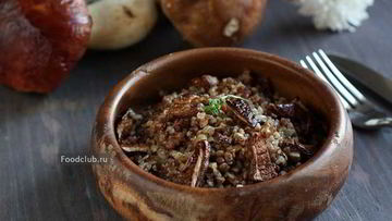 Рецепт Гречневой каши с белыми грибами