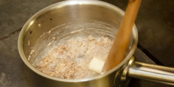 Рецепт сливочной гречки с говяжьим языком