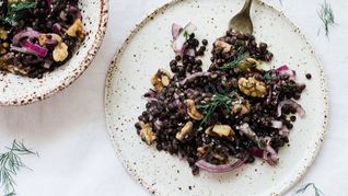 Рецепт Каши из черной чечевицы