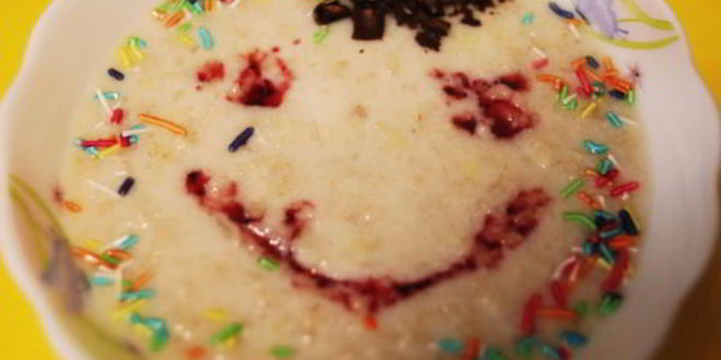 Рецепт каши овсяной с яблоком и бананом