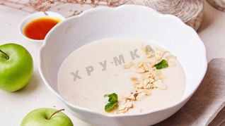 Рецепт Каши манной с томлеными яблоками на молоке