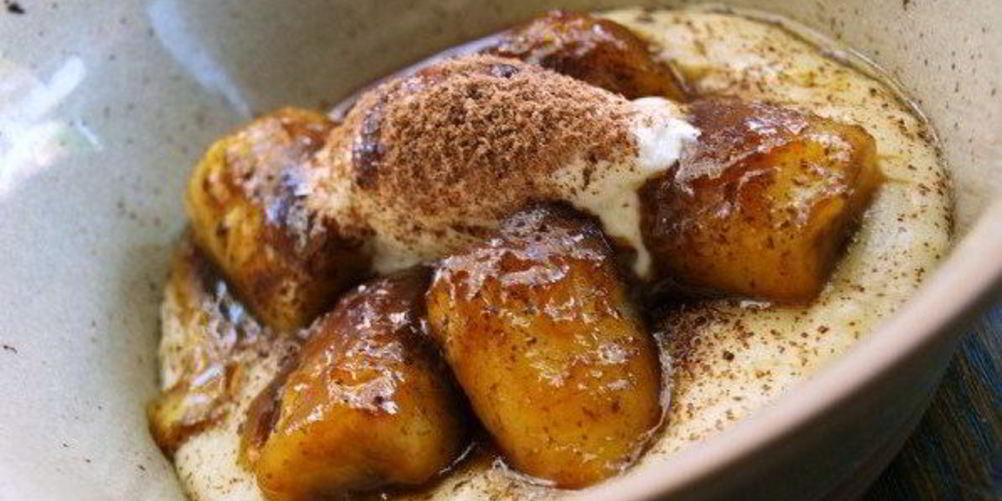 Как приготовить манную кашу с соте из бананов и кремом из маскарпоне