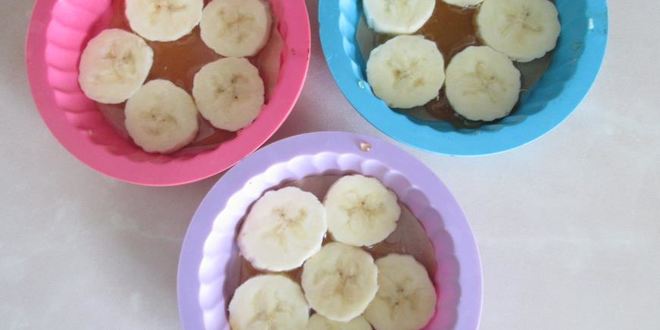 Рецепт запеченной каши с бананами и яблочным пюре перевертыш