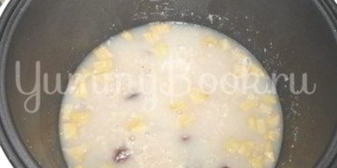 Рецепт постной овсяной каши с изюмом и яблоками из мультиварки