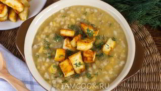 Рецепт Гороховой каши с перловкой и сыром